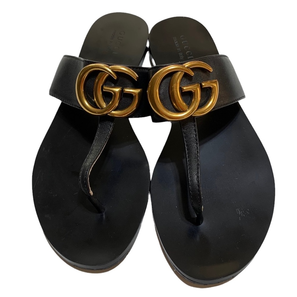 GG Black Sandals Size 8